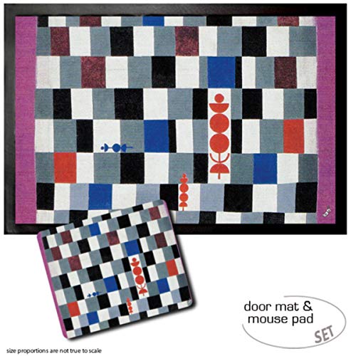 1art1 Paul Klee, Überschach, 1937 Fußmatte Dekomatte Innenbereich | Design Türmatte (60x40 cm) + Mauspad (23x19 cm) Geschenkset von 1art1