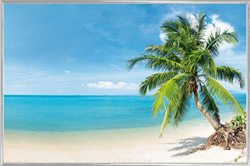 1art1 Strände Poster Plakat | Bild und Kunststoff-Rahmen - Malediven Strand-Paradies (91 x 61cm) von 1art1