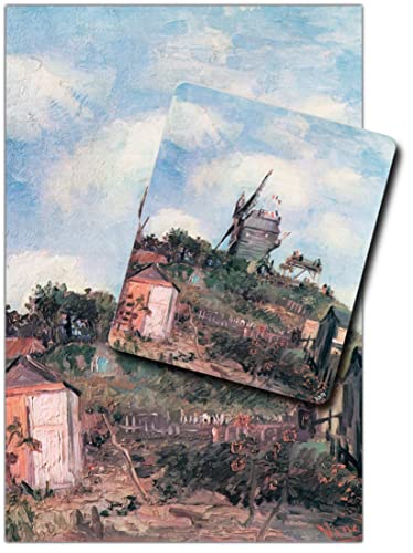 1art1 Vincent Van Gogh, Die Mühle Von La Galette II, 1886 1 Kunstdruck Bild (120x80 cm) + 1 Mauspad (23x19 cm) Geschenkset von 1art1