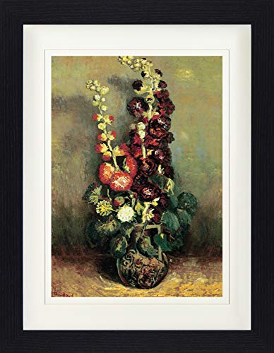 1art1 Vincent Van Gogh Poster Vase Mit Malven, 1886 Gerahmtes Bild Mit Edlem Passepartout | Wand-Bilder | Im Bilderrahmen 40x30 cm von 1art1