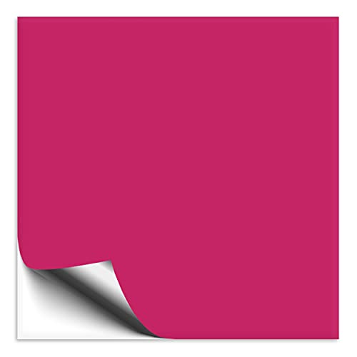 1 Stück Fliesenaufkleber pink 15x15 cm matt, Klebefolie für Fliesen in Küche & Bad, Fliesen einfach überkleben mit selbstklebender Fliesenfolie von 1peak