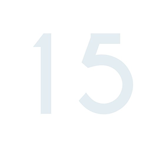 Zahlenaufkleber Nummer 15, weiß, 20cm (200mm) hoch, Aufkleber mit Zahlen in vielen Farben + Höhen, wetterfest von 1peak