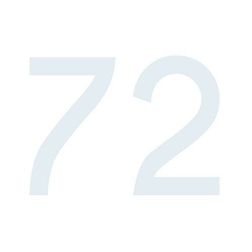 Zahlenaufkleber Nummer 72, weiß, 20cm (200mm) hoch, Aufkleber mit Zahlen in vielen Farben + Höhen, wetterfest von 1peak