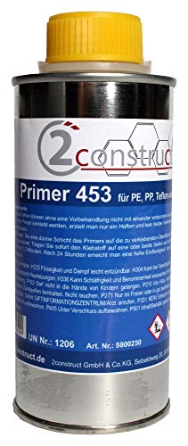 2Construct Primer 453, Vorbehandlung für schwer zu verklebende Materialien wie Polyolefine, Polyäthylen, Polypropylen, Gummi, EPDM, PTFE, Silikone, 250ml Dose von 2Construct