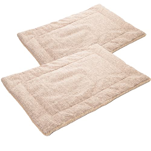 Hundematte 2er Set, Hundedecke Waschbar, Hundedecke Flauschig, Hundedecken, Hunde Decke, Hundeteppich, eine Seite Sommerset, die andere Seite Winterset Größe XL, Farbe:Sand von 2friends