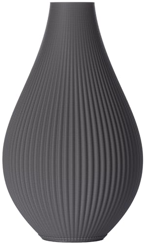 3D Vase Blumenvase/Dekovase Susann 17 cm für Schnitt-/ Trockenblumen | nachhaltig | wasserdicht (Dunkelgrau) von 3D Vase
