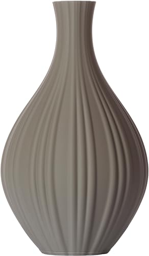 3D Vase Blumenvase Dekovase Alva M 23cm für Schnitt-/ Trockenblumen | nachhaltig | Pampasgras (Hellgrau) von 3D Vase