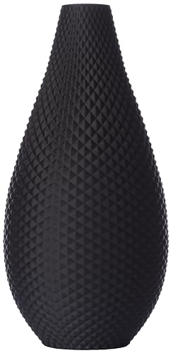 3D Vase Dekovase Babette XL 38cm Bodenvase Deko Vase Pampasgras Trockenblumen (Schwarz) von 3D Vase