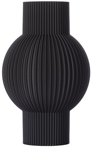 3D Vase Dekovase Bella 30cm Bodenvase Blumenvase Deko Vase Pampasgras Trockenblumen (Schwarz) von 3D Vase