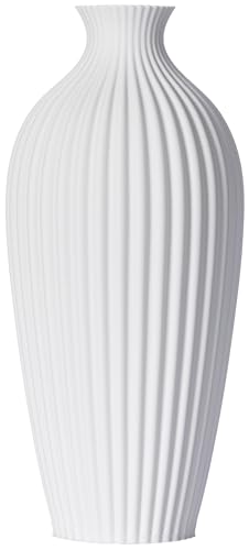 Blumenvase/Dekovase Saskia S 16 cm für Schnitt-/ Trockenblumen | nachhaltig | wasserdicht | Pampasgras (Weiß) von 3D Vase
