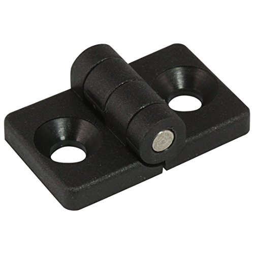 10 x MINI Kunststoffscharnier, Typ I/B, 20 x 16 mm, schwarz, nicht aushängbar von 3D24