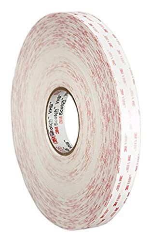 3M VHB Klebebänder, 4950F, 12 mm x 33 m, 1,1 mm, Weiß, Schutzabdeckung: Folie (6-er Pack) von 3M VHB