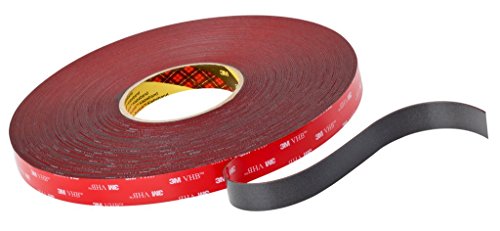 3M VHB Klebeband, 4611 F, 25 mm x 33 m, 1,1 mm, Grau, Schutzabdeckung: Folie (3-er Pack) von 3M VHB