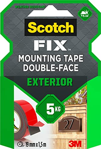 Scotch-Fix Außenmontageband 411-1915-P, 19mm x 1,5m, 1 Rolle/Packung (Verpackung kann abweichen) von ScotchBlue