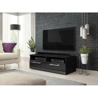 3xEliving Klassischer TV-Schrank Zumbi schwarz/schwarz Glanz 100 cm - schwarz/schwarz glänzend von 3XE LIVING