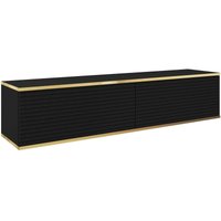 Hängendes TV Schrank - Modernes Design. Farbe: SCHWARZ T: L: 135 cm, H: 30 cm, P: 32 cm. TV Lowboard, TV Board, TV Sideboard Hängend, Wandschrank von 3XE LIVING