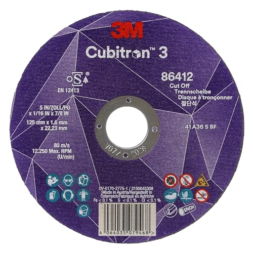 3M Cubitron 3 Trennscheibe, 87371, 36+, T41, 230 mm x 3 mm x 22,23 mm, EN, 25/Pack, 50 Stück/VE von Cubitron