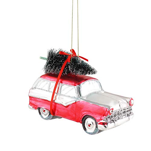 440s Gift Company Hänger Auto mit Weihnachtsbaum, rot-weiß | GC-12160 | 4030195666718 von 440s