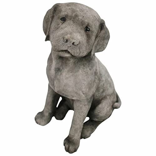 440s Labrador sitzend, Antiksteinguss, ca. 30 cm H von 440s