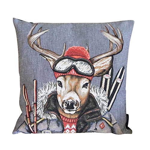 440s Mars & More Gobelin Kissen Ski Freunde Hirsch, ca. 45 x 45 cm | MM-EVKSSVH | 8716522057324 von 440s