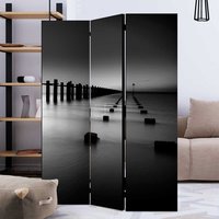 Strandmotiv Paravent monochrom Leinwand Füllung von 4Home