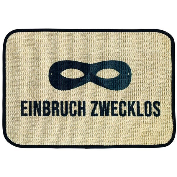 4betterdays Fußmatte | 'Einbruch zwecklos' | 45 x 75 cm | Sisal | Naturlatex von 4betterdays