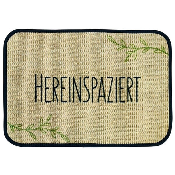 4betterdays Fußmatte | 'Hereinspaziert' | 40 x 60 cm | Sisal | Naturlatex von 4betterdays