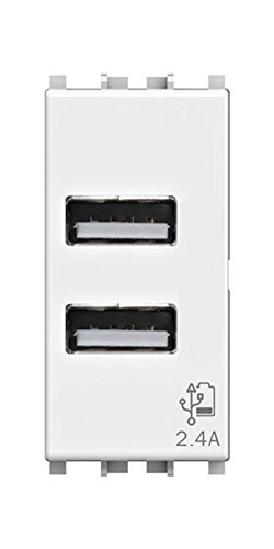 4Box USB-Buchse 2.4 Ampere, kompatibel mit Vimar Arké Weiß von 4Box
