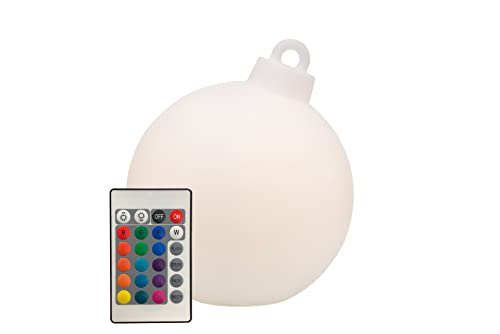 8 seasons design Shining Christmas Ball LED Weihnachtskugel (33 cm, weiß) mit Farbwechsler (15 Farben), inkl. Leuchtmittel, als Weihnachts-Deko, Winter-Deko, für außen und innen von 8 Seasons Design