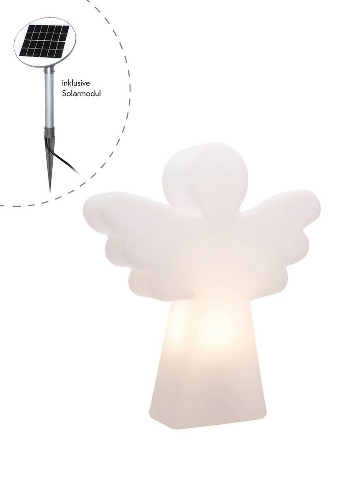 8 seasons design LED Dekofigur Shining Angel, Solar, LED fest integriert, Tageslichtweiß, 40 cm weiß für In- und Outdoor von 8 seasons design