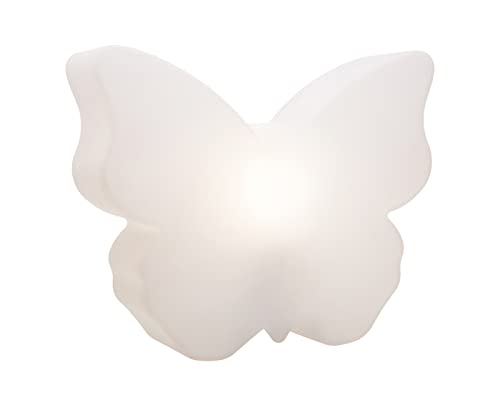 8 seasons design Shining Butterfly LED Deko-Lampe Schmetterling 40cm (Weiß), mit Farbwechsler (15 Farben), inkl. Leuchtmittel, Tischlampe, Kinderzimmerlampe, Outdoor & Indoor von 8 seasons