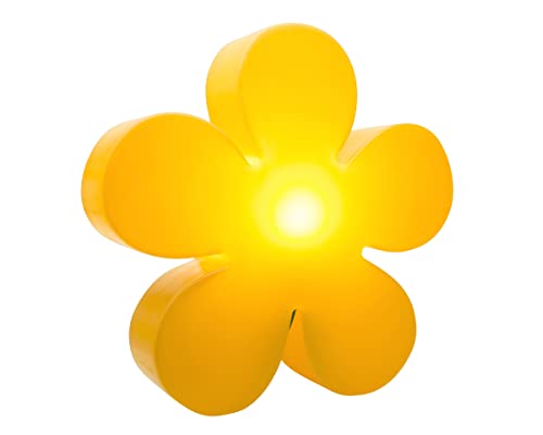 8 seasons design Shining Flower Deko-Lampe Blume Ø 40cm (Gelb), E27 Fassung inkl. Leuchtmittel in warmweiß, als Indoor- & Outdoor Deko, Kinderzimmer, Nachttischlampe von 8 seasons