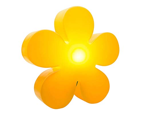 8 seasons design Shining Flower Deko-Lampe Blume Ø 60cm (Gelb), mit Farbwechsler (15 Farben), inkl. LED-Leuchtmittel, als Indoor- & Outdoor Deko, Kinderzimmer, Nachttischlampe von 8 seasons