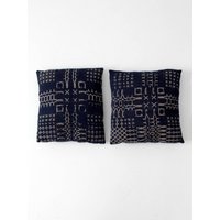 Antik Jacquard Bezug Kissen 2Er Set, Blau Und Weiß Handgewebt von 86home