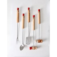 Mid-Century Bbq Werkzeuge Set, Specht Woodware Kochutensilien von 86home