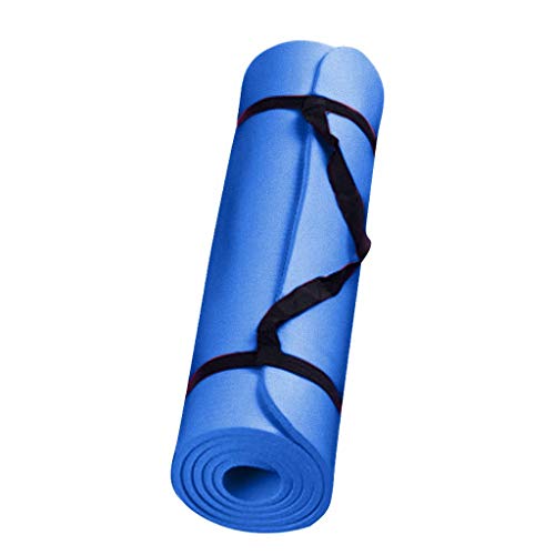 Gymnastikmatte, Yogamatte Phthalatfrei rutschfest Fitnessmatte Hypoallergen Übungsmatte mit Tragegurt, für Yoga Pilates Fitness Workout & Gymnastik Trainingsmatte, 183x60x0,4 cm (Blau) von 95