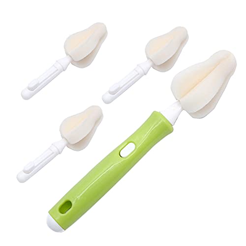 A/A BPA Free Milk Bottle Nipple Small Cleaning Sponge Brush Set with 360° Rotating Replacement Sponge Heads Cleaner Tool Accessories von A/A