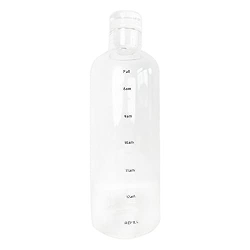A/A Glasflasche mit Zeitmarkierung – Weithals-Klarglas-Wasserflasche mit Deckel – Versiegelter und auslaufsicherer, wiederverwendbarer, sicherer Wasserbecher von A/A