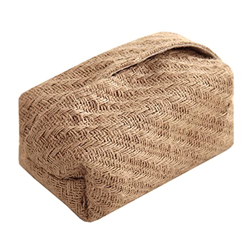 A/A Rattan-Taschentuchbox-Abdeckung, quadratisch, Stoff-Taschentuchbox, Halter, gewebter Taschentuchdeckel für Zuhause, Büro, Auto, Dekoration von A/A