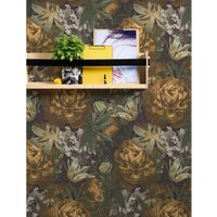 Blumentapete im Vintage Stil dunkel 3D Tapete mit Blumen in Gelb Grün und Lila Vliestapete floral für Wohnzimmer - Bunt, Yellow, Green, Blau von A.S. CREATIONS