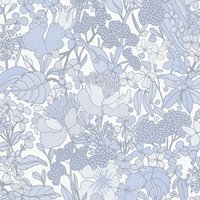 Blumentapete in Hellblau Badezimmer und Schlafzimmer Tapete mit Blumen im skandinavischen Stil Florale Vliestapete im Retro Stil - Blau, Grey, White von A.S. CREATIONS