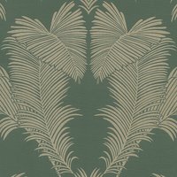 Jugendstil Tapete in Dunkelgrün Edle 20er Jahre Tapete mit Farn Design in Gold auf Grün Palmenblätter Vliestapete mit Vinyl für Wohnzimmer - Green, von A.S. CREATIONS