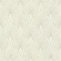 20er Jahre Tapete weiß silber Elegante Vliestapete mit Ornament Muster Edle Art Déco Mustertapete mit Vinyl für Esszimmer und Schlafzimmer - Beige, von A.S. CREATIONS