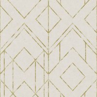 20er Jahre Tapete weiß gold Geometrische Vliestapete elegant für Schlafzimmer und Esszimmer Art Déco Wandtapete aus Vlies und Vinyl - Beige, Gold von A.S. CREATIONS