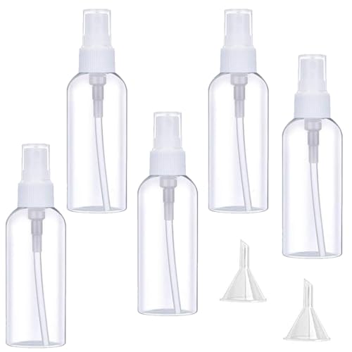 AAED 5 Stück 50ml Sprühflasche Kleine Sprühflaschen Zum Befüllen Sprühflasche Mini Sprühflasche für Flüssigkeit Kosmetik für Reisen,Reinigung,Körperpflege von AAED