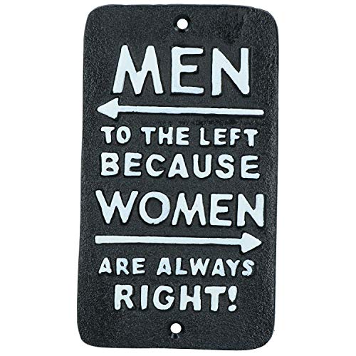 AB Tools Schild mit Aufschrift Men to The Left Women Are Always Right, aus Gusseisen von AB Tools