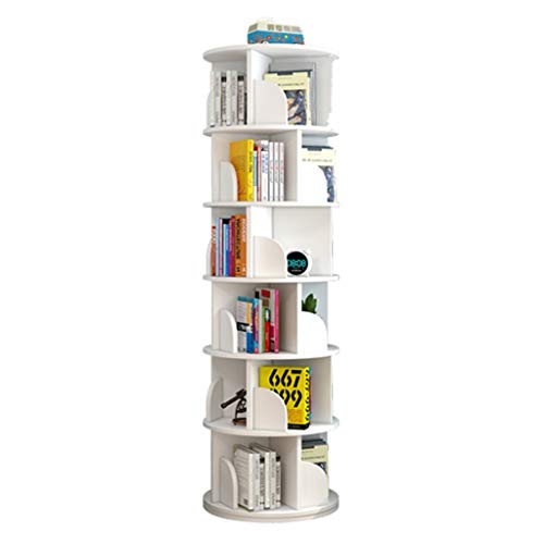 ABBNIA Bücherregale, um 360° drehbares Bücherregal, mehrschichtiges Aufbewahrungsregal, Leseregal für Kinder, platzsparend (weiß 40 x 129 cm) (weiß 40 x 191 cm) von ABBNIA