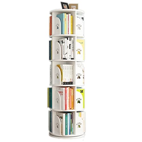 ABBNIA Drehbares Bücherregal im einfachen Stil, bodenstehend, einfacher Bilderbuchständer für Kinder im Wohnzimmer, Heimbüro (Farbe: Rosa, Größe: 40 x 143 cm) (weiß 40 x 143 cm) von ABBNIA