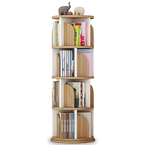 ABBNIA Drehbares weißes Bücherregal um 360 Grad, multifunktionaler Bücherregal-Organizer für Schlafzimmer, Wohnzimmer/Aktenhalter (Farbe: Grün, Größe: 50 x 129 cm) (Braun 50 x 129 cm) von ABBNIA