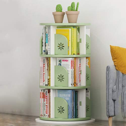 ABBNIA Multifunktionale drehbare Bücherregale, modernes Standregal, einfach zu montieren, platzsparend, Grün, 49 x 49 x 96 cm (19 x 19 x 38 Zoll) von ABBNIA